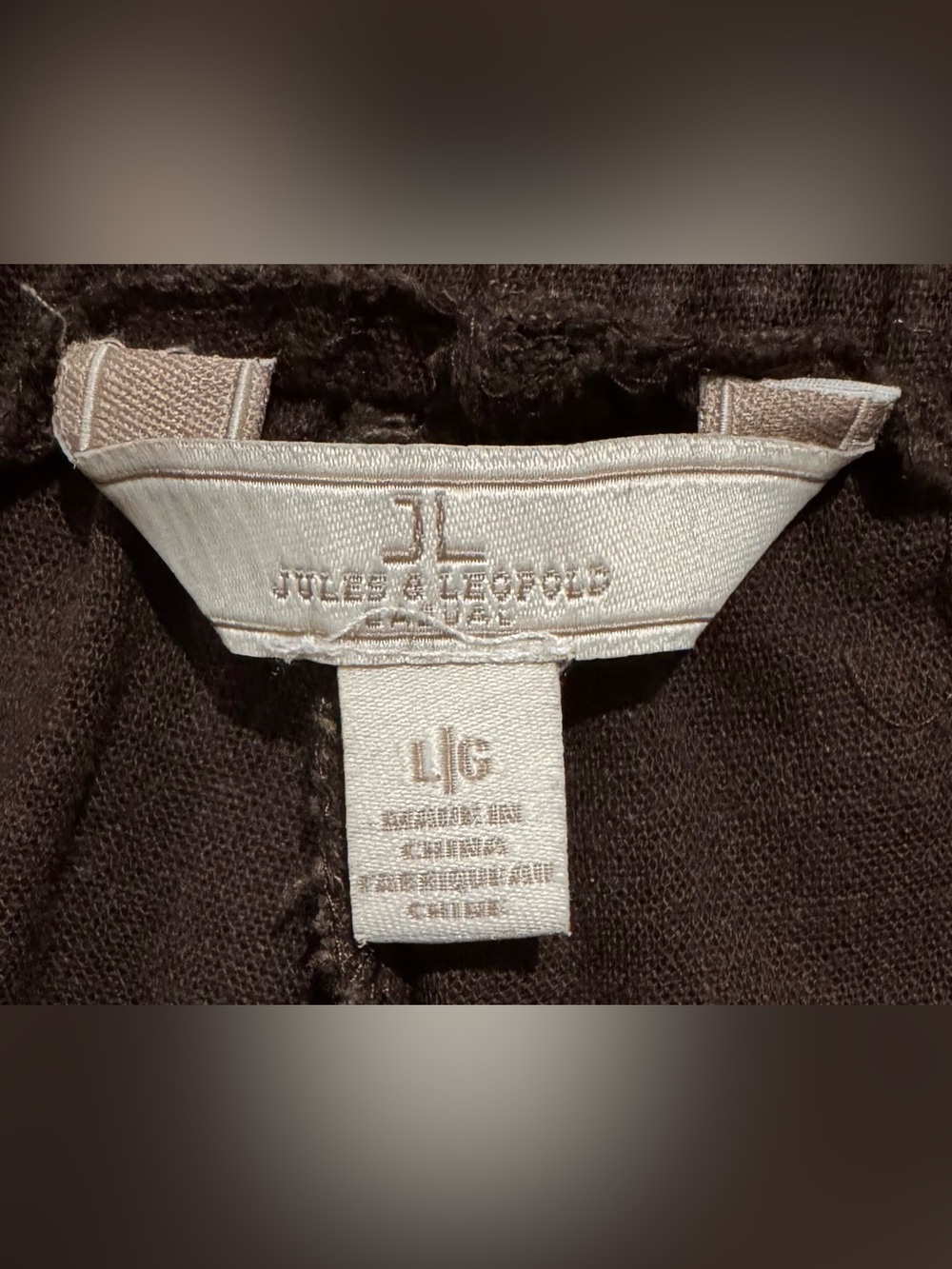 2 for $25 Pants Jules & Leopold Cropped Linen Blend Cargo Pants Brown SZ L - Picture 5 of 6